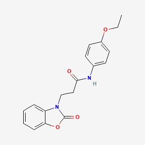 molecular formula C18H18N2O4 B4395642 N-(4-ethoxyphenyl)-3-(2-oxo-1,3-benzoxazol-3(2H)-yl)propanamide 
