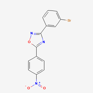 molecular formula C14H8BrN3O3 B4395671 3-(3-bromophenyl)-5-(4-nitrophenyl)-1,2,4-oxadiazole 