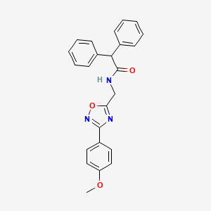 molecular formula C24H21N3O3 B4395699 N-{[3-(4-methoxyphenyl)-1,2,4-oxadiazol-5-yl]methyl}-2,2-diphenylacetamide 