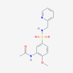 molecular formula C15H17N3O4S B4395702 N-(2-methoxy-5-{[(2-pyridinylmethyl)amino]sulfonyl}phenyl)acetamide 