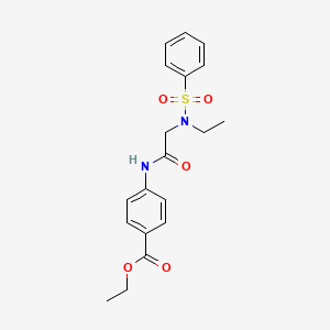 molecular formula C19H22N2O5S B4395706 ethyl 4-{[N-ethyl-N-(phenylsulfonyl)glycyl]amino}benzoate 
