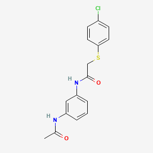 molecular formula C16H15ClN2O2S B4395709 N-[3-(acetylamino)phenyl]-2-[(4-chlorophenyl)thio]acetamide 
