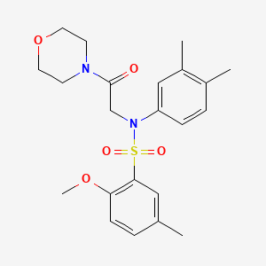 molecular formula C22H28N2O5S B4395736 N-(3,4-dimethylphenyl)-2-methoxy-5-methyl-N-[2-(4-morpholinyl)-2-oxoethyl]benzenesulfonamide 