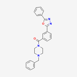 molecular formula C26H24N4O2 B4395752 1-benzyl-4-[3-(5-phenyl-1,3,4-oxadiazol-2-yl)benzoyl]piperazine 