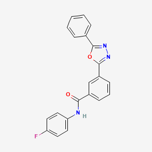 molecular formula C21H14FN3O2 B4395764 N-(4-fluorophenyl)-3-(5-phenyl-1,3,4-oxadiazol-2-yl)benzamide 