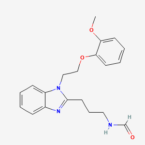 molecular formula C20H23N3O3 B4395772 (3-{1-[2-(2-methoxyphenoxy)ethyl]-1H-benzimidazol-2-yl}propyl)formamide 