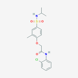 molecular formula C18H21ClN2O4S B4395793 N-(2-chlorophenyl)-2-{4-[(isopropylamino)sulfonyl]-2-methylphenoxy}acetamide 