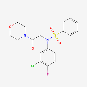 molecular formula C18H18ClFN2O4S B4395797 N-(3-chloro-4-fluorophenyl)-N-[2-(4-morpholinyl)-2-oxoethyl]benzenesulfonamide 