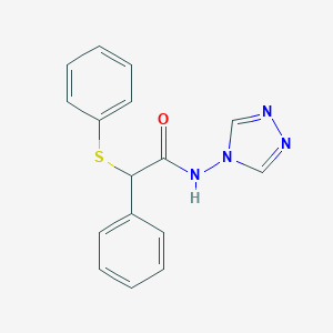 2-phenyl-2-(phenylsulfanyl)-N-(4H-1,2,4-triazol-4-yl)acetamide