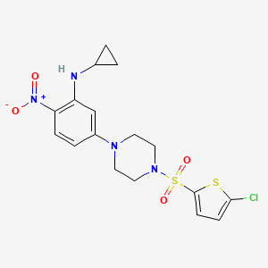 molecular formula C17H19ClN4O4S2 B4395816 (5-{4-[(5-chloro-2-thienyl)sulfonyl]-1-piperazinyl}-2-nitrophenyl)cyclopropylamine 