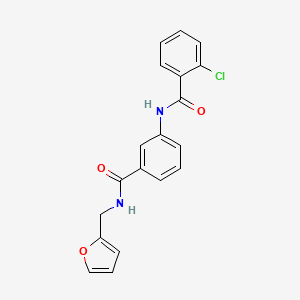 molecular formula C19H15ClN2O3 B4395847 2-chloro-N-(3-{[(2-furylmethyl)amino]carbonyl}phenyl)benzamide 