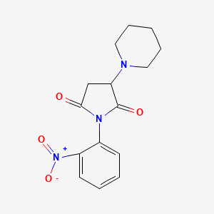 molecular formula C15H17N3O4 B4395880 1-(2-nitrophenyl)-3-(1-piperidinyl)-2,5-pyrrolidinedione 