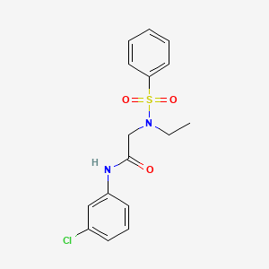 molecular formula C16H17ClN2O3S B4395885 N~1~-(3-chlorophenyl)-N~2~-ethyl-N~2~-(phenylsulfonyl)glycinamide 