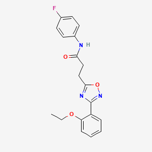 molecular formula C19H18FN3O3 B4395902 3-[3-(2-ethoxyphenyl)-1,2,4-oxadiazol-5-yl]-N-(4-fluorophenyl)propanamide 