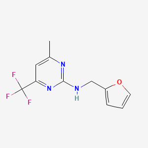 molecular formula C11H10F3N3O B4395904 N-(2-furylmethyl)-4-methyl-6-(trifluoromethyl)-2-pyrimidinamine 