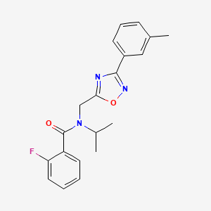 molecular formula C20H20FN3O2 B4395912 2-fluoro-N-isopropyl-N-{[3-(3-methylphenyl)-1,2,4-oxadiazol-5-yl]methyl}benzamide 