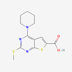 molecular formula C13H15N3O2S2 B4395939 2-(methylthio)-4-(1-piperidinyl)thieno[2,3-d]pyrimidine-6-carboxylic acid 