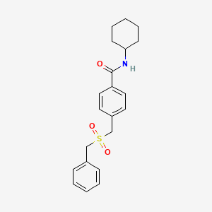 molecular formula C21H25NO3S B4395950 4-[(benzylsulfonyl)methyl]-N-cyclohexylbenzamide 
