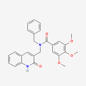 molecular formula C27H26N2O5 B4395955 N-benzyl-N-[(2-hydroxy-3-quinolinyl)methyl]-3,4,5-trimethoxybenzamide 