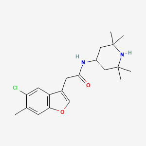 molecular formula C20H27ClN2O2 B4395957 2-(5-chloro-6-methyl-1-benzofuran-3-yl)-N-(2,2,6,6-tetramethyl-4-piperidinyl)acetamide 