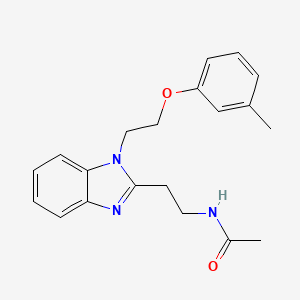 molecular formula C20H23N3O2 B4395962 N-(2-{1-[2-(3-methylphenoxy)ethyl]-1H-benzimidazol-2-yl}ethyl)acetamide 