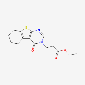 molecular formula C15H18N2O3S B4395967 ethyl 3-(4-oxo-5,6,7,8-tetrahydro[1]benzothieno[2,3-d]pyrimidin-3(4H)-yl)propanoate 
