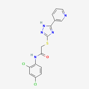 molecular formula C15H11Cl2N5OS B4395975 N-(2,4-dichlorophenyl)-2-{[5-(3-pyridinyl)-4H-1,2,4-triazol-3-yl]thio}acetamide 