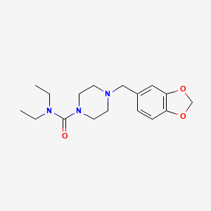 molecular formula C17H25N3O3 B4395988 4-(1,3-benzodioxol-5-ylmethyl)-N,N-diethyl-1-piperazinecarboxamide 