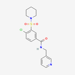 molecular formula C18H20ClN3O3S B4396048 4-chloro-3-(1-piperidinylsulfonyl)-N-(3-pyridinylmethyl)benzamide 