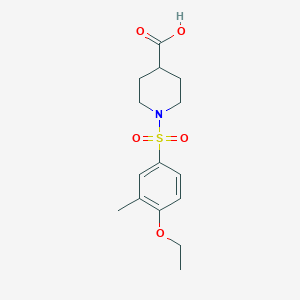 molecular formula C15H21NO5S B4396069 1-[(4-ethoxy-3-methylphenyl)sulfonyl]-4-piperidinecarboxylic acid 