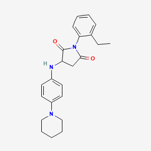 molecular formula C23H27N3O2 B4396097 1-(2-ethylphenyl)-3-{[4-(1-piperidinyl)phenyl]amino}-2,5-pyrrolidinedione 