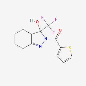 molecular formula C13H13F3N2O2S B4396180 2-(2-thienylcarbonyl)-3-(trifluoromethyl)-3,3a,4,5,6,7-hexahydro-2H-indazol-3-ol 