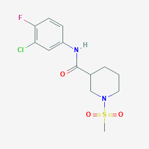 molecular formula C13H16ClFN2O3S B4396190 N-(3-chloro-4-fluorophenyl)-1-(methylsulfonyl)piperidine-3-carboxamide 