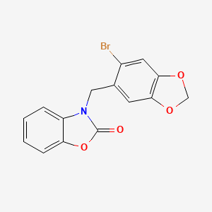 3-[(6-bromo-1,3-benzodioxol-5-yl)methyl]-1,3-benzoxazol-2(3H)-one