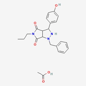 Acetic acid;1-benzyl-3-(4-hydroxyphenyl)-5-propyl-2,3,3a,6a-tetrahydropyrrolo[3,4-c]pyrazole-4,6-dione