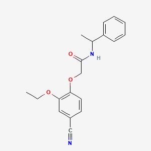 molecular formula C19H20N2O3 B4396330 2-(4-cyano-2-ethoxyphenoxy)-N-(1-phenylethyl)acetamide 