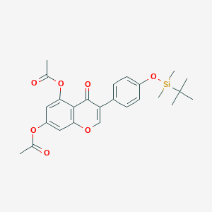 molecular formula C25H28O7Si B043965 [5-乙酰氧基-3-[4-[叔丁基(二甲基)甲硅烷基]氧基苯基]-4-氧杂色满-7-基] 乙酸酯 CAS No. 656229-80-0