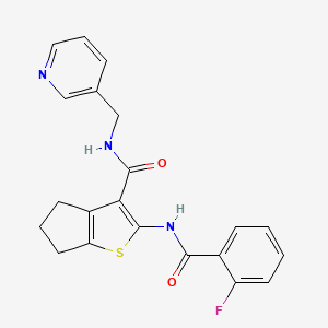 2-{[(2-fluorophenyl)carbonyl]amino}-N-(pyridin-3-ylmethyl)-5,6-dihydro-4H-cyclopenta[b]thiophene-3-carboxamide