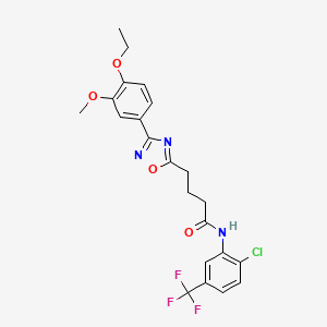 N-[2-chloro-5-(trifluoromethyl)phenyl]-4-[3-(4-ethoxy-3-methoxyphenyl)-1,2,4-oxadiazol-5-yl]butanamide