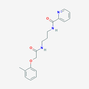 molecular formula C18H21N3O3 B4396797 N-(3-{[2-(2-methylphenoxy)acetyl]amino}propyl)-2-pyridinecarboxamide 