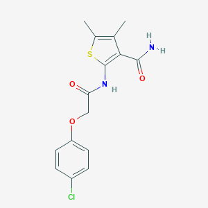 molecular formula C15H15ClN2O3S B439680 2-{[(4-Chlorophenoxy)acetyl]amino}-4,5-dimethyl-3-thiophenecarboxamide CAS No. 444148-43-0