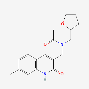 N-[(2-hydroxy-7-methyl-3-quinolinyl)methyl]-N-(tetrahydro-2-furanylmethyl)acetamide