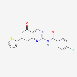 4-chloro-N-(5-oxo-7-(thiophen-2-yl)-5,6,7,8-tetrahydroquinazolin-2-yl)benzamide