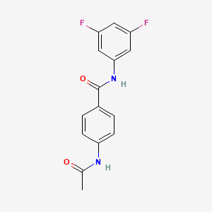 molecular formula C15H12F2N2O2 B4396988 N-(3,5-DIFLUOROPHENYL)-4-ACETAMIDOBENZAMIDE 