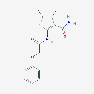 molecular formula C15H16N2O3S B439704 4,5-Dimethyl-2-(2-phenoxyacetamido)thiophene-3-carboxamide CAS No. 315675-44-6