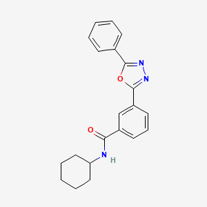 molecular formula C21H21N3O2 B4397243 N-cyclohexyl-3-(5-phenyl-1,3,4-oxadiazol-2-yl)benzamide 