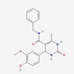 molecular formula C20H21N3O4 B4397270 N-benzyl-4-(4-hydroxy-3-methoxyphenyl)-6-methyl-2-oxo-3,4-dihydro-1H-pyrimidine-5-carboxamide 