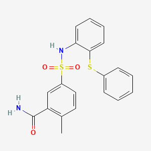 2-Methyl-5-[(2-phenylsulfanylphenyl)sulfamoyl]benzamide