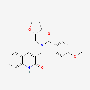 N-[(2-hydroxy-3-quinolinyl)methyl]-4-methoxy-N-(tetrahydro-2-furanylmethyl)benzamide