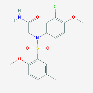 2-[N-(3-CHLORO-4-METHOXYPHENYL)2-METHOXY-5-METHYLBENZENESULFONAMIDO]ACETAMIDE